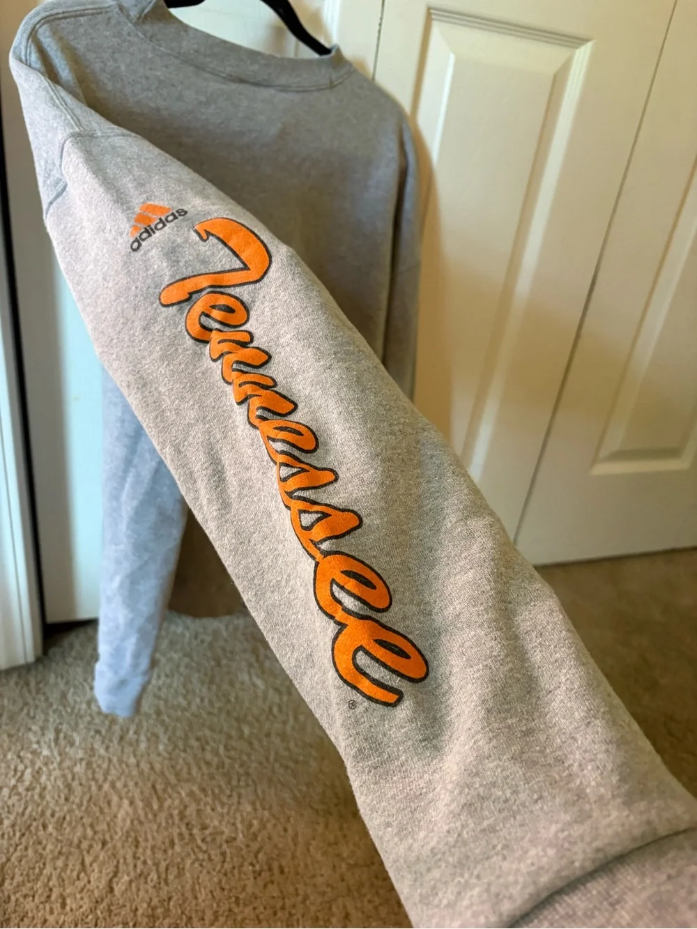 adidas Gray Crewneck Sweatshirt with Orange Tennessee Logo